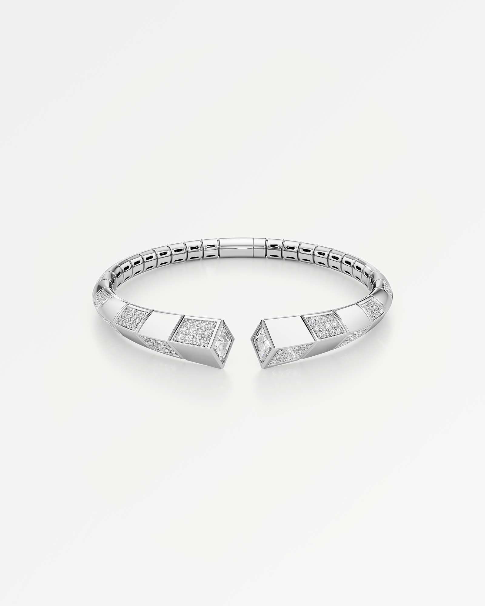 AM To Beyond Skirix Diamond Bangle, in 14K White Gold (2.53 ctw)
