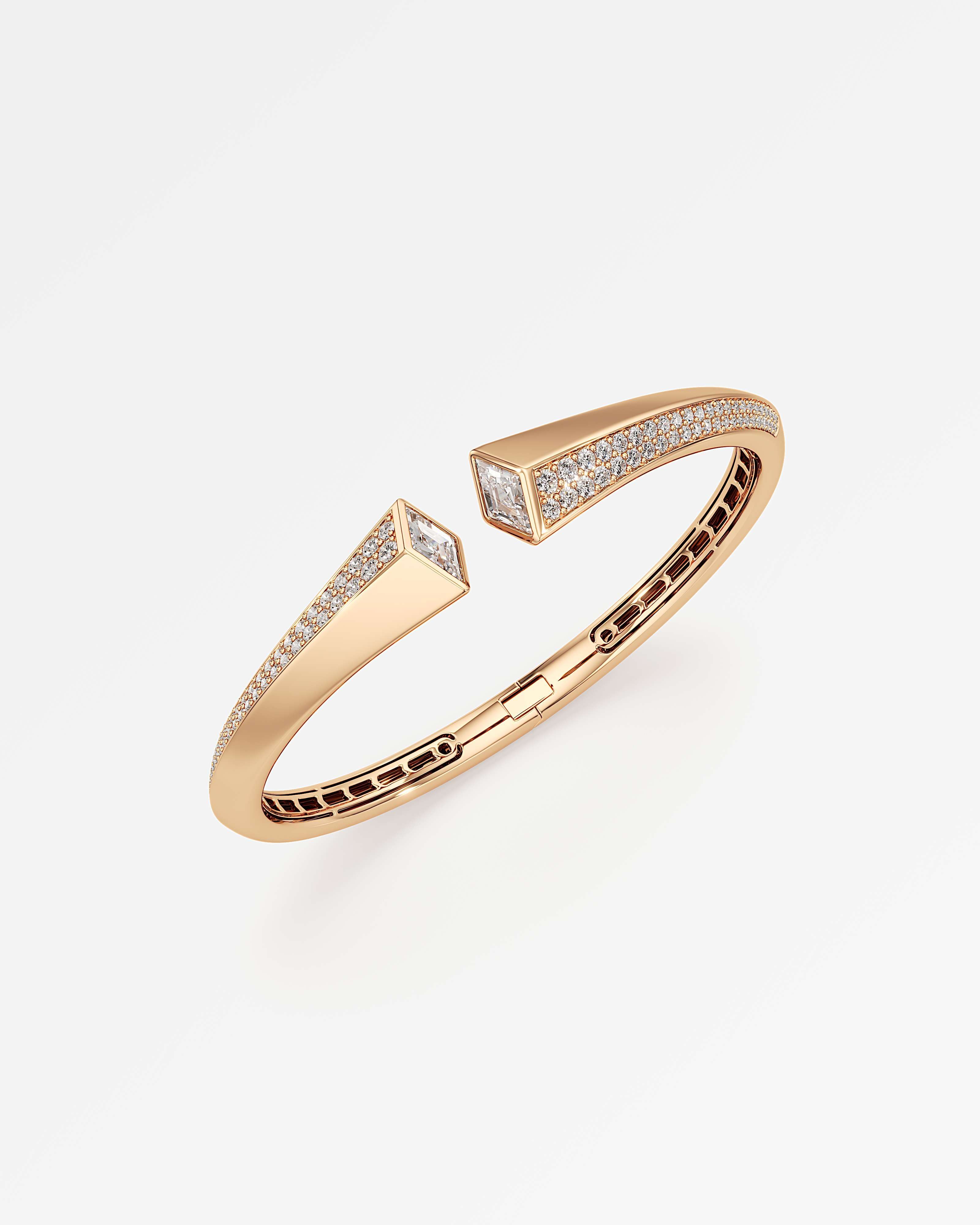 AM To Beyond Skiris Pavé Diamond Bangle, in 14K Rose Gold (3.31 ctw)