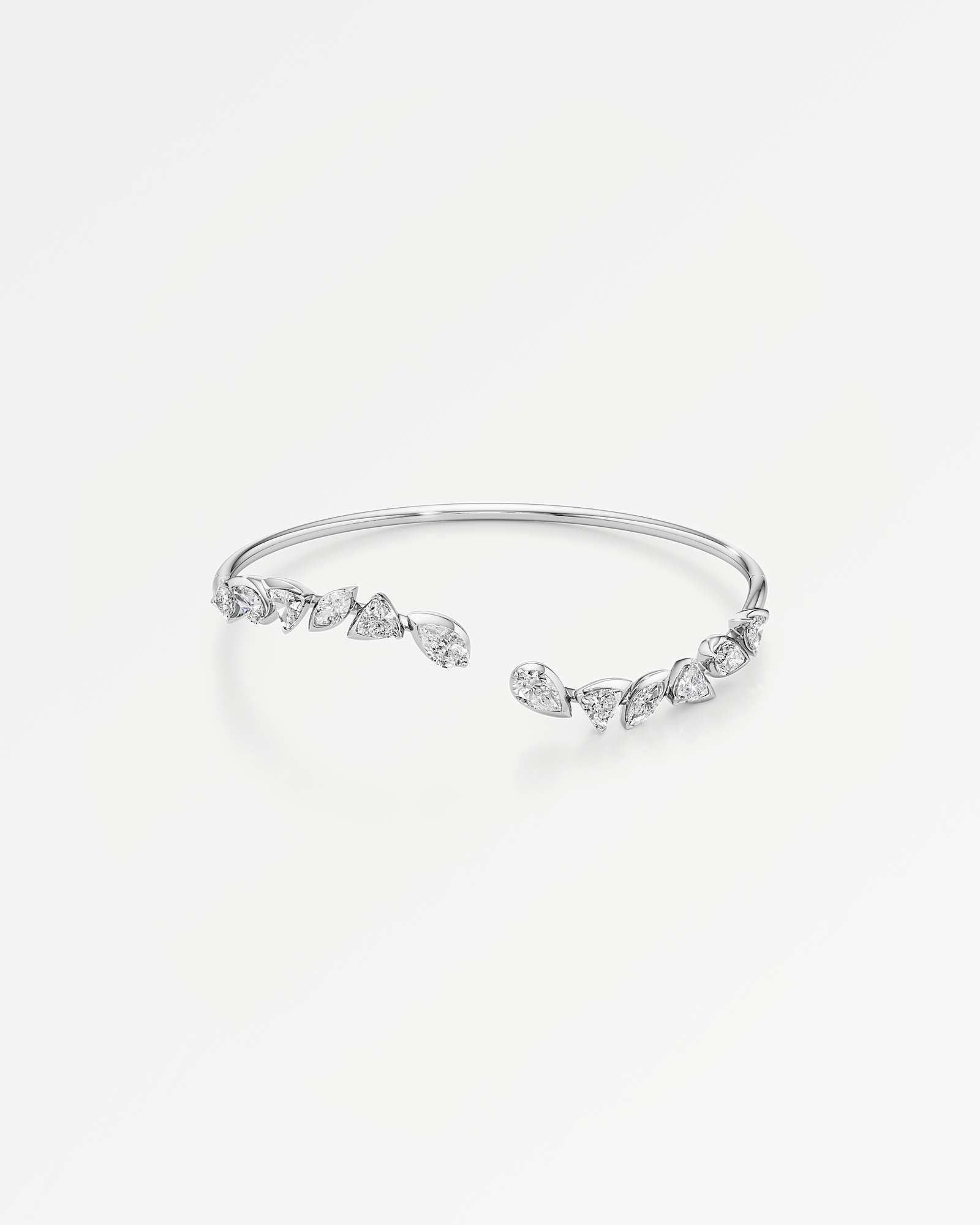 Pinnacle Rochette Diamond Bangle, In 14K White Gold (2.90 ctw)