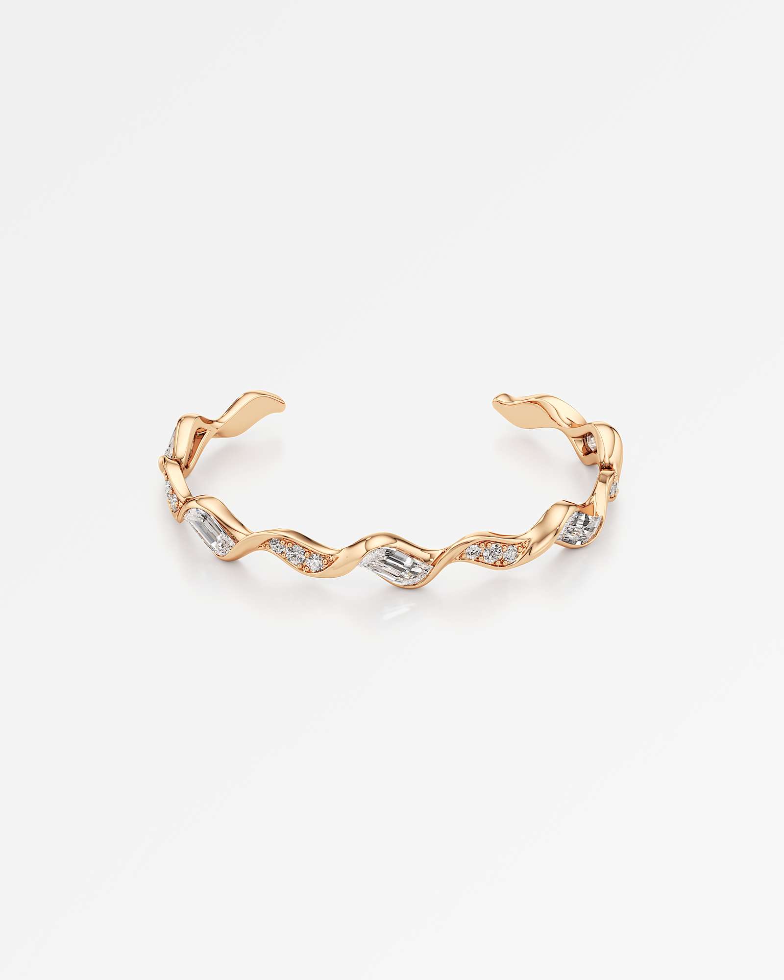 Glimmer Reverie Diamond Bangle , In 14K Rose Gold (5.06 ctw)