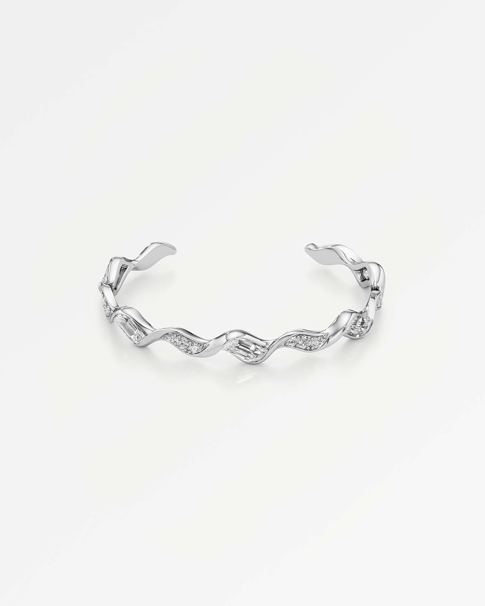 Glimmer Reverie Diamond Bangle , In 14K White Gold (5.06 ctw)
