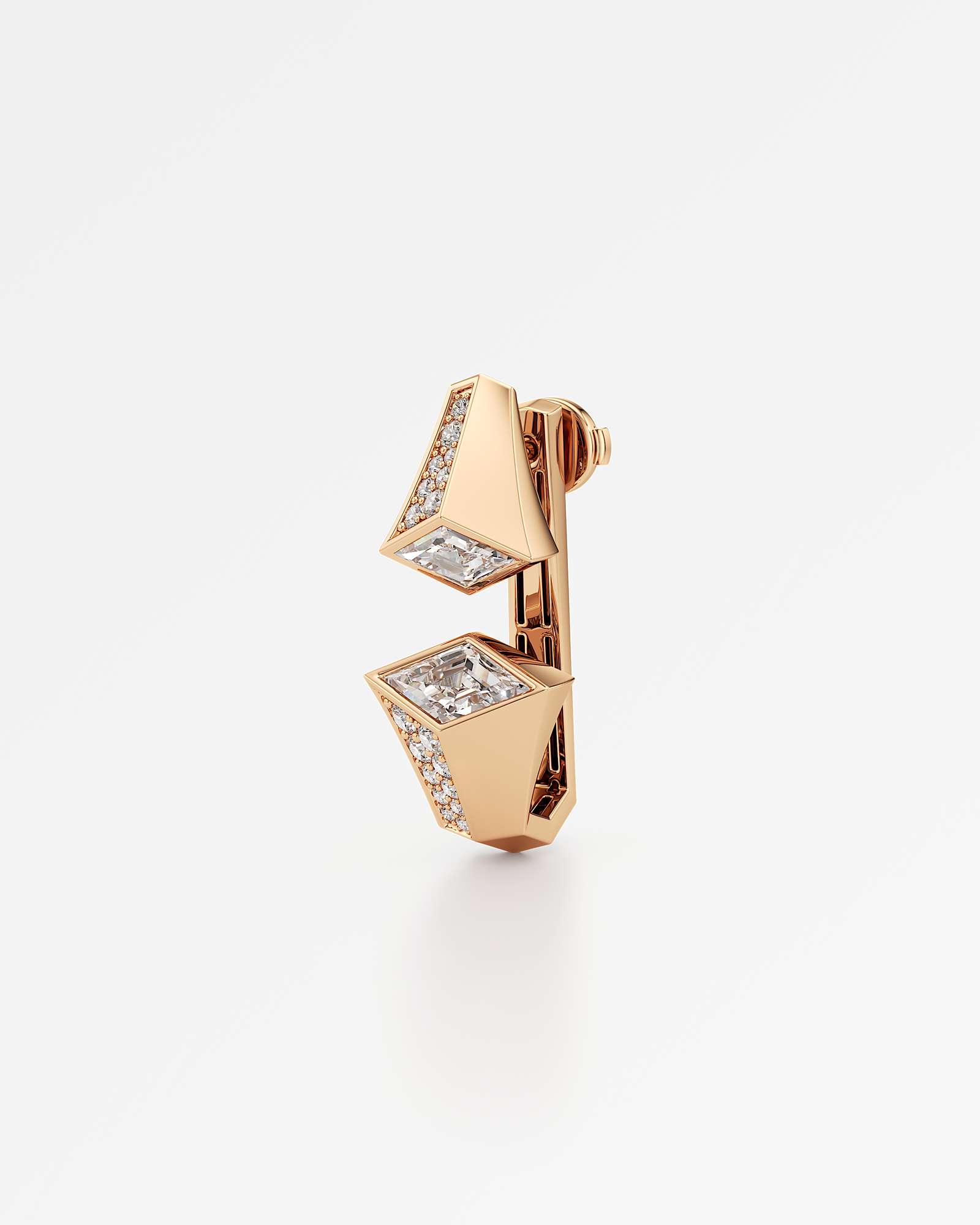AM To Beyond Verticé Pavé Diamond Earrings, in 14K Rose Gold (2.92 ctw)