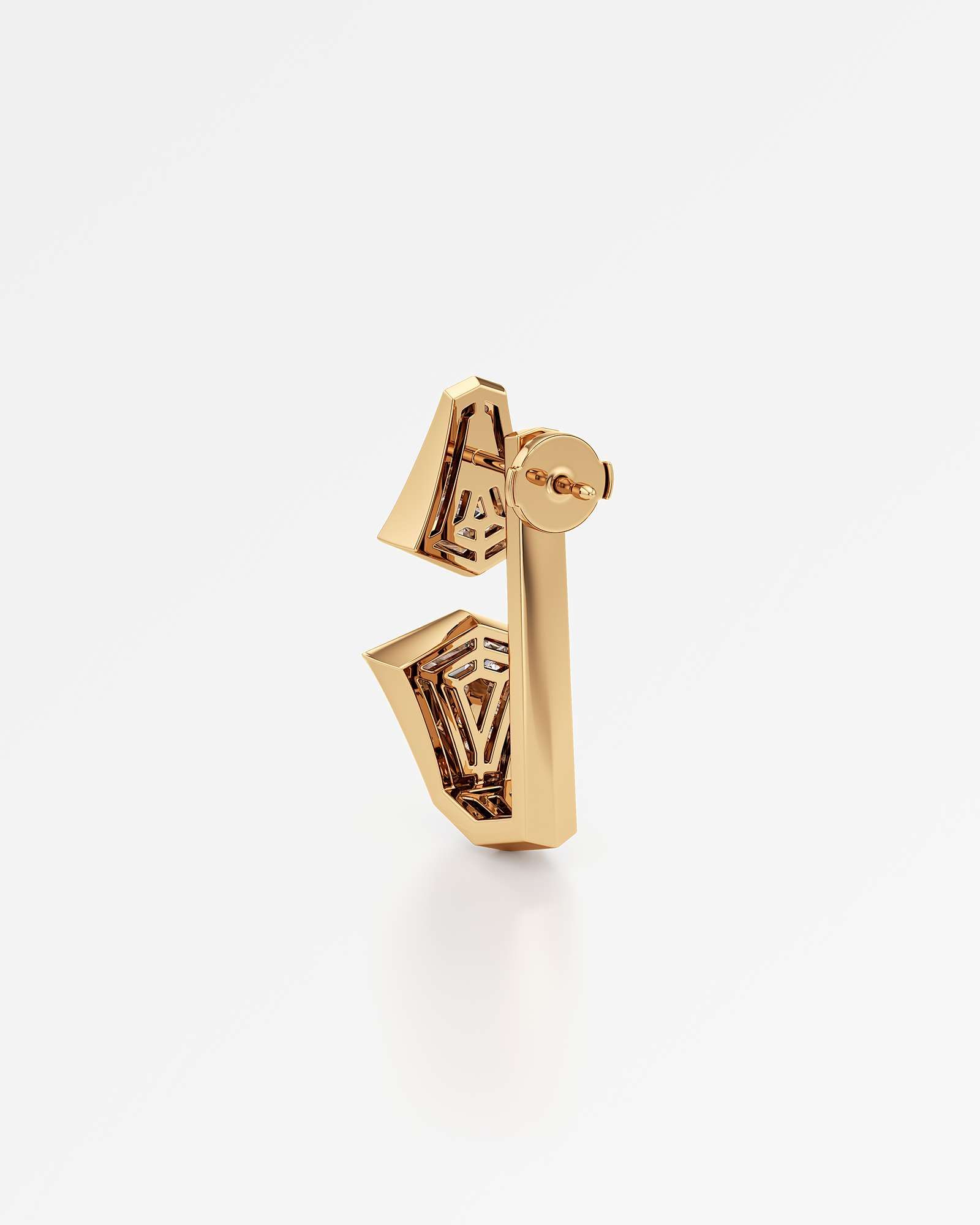 AM To Beyond Verticé Pavé Diamond Earrings, in 14K Yellow Gold (2.92 ctw)