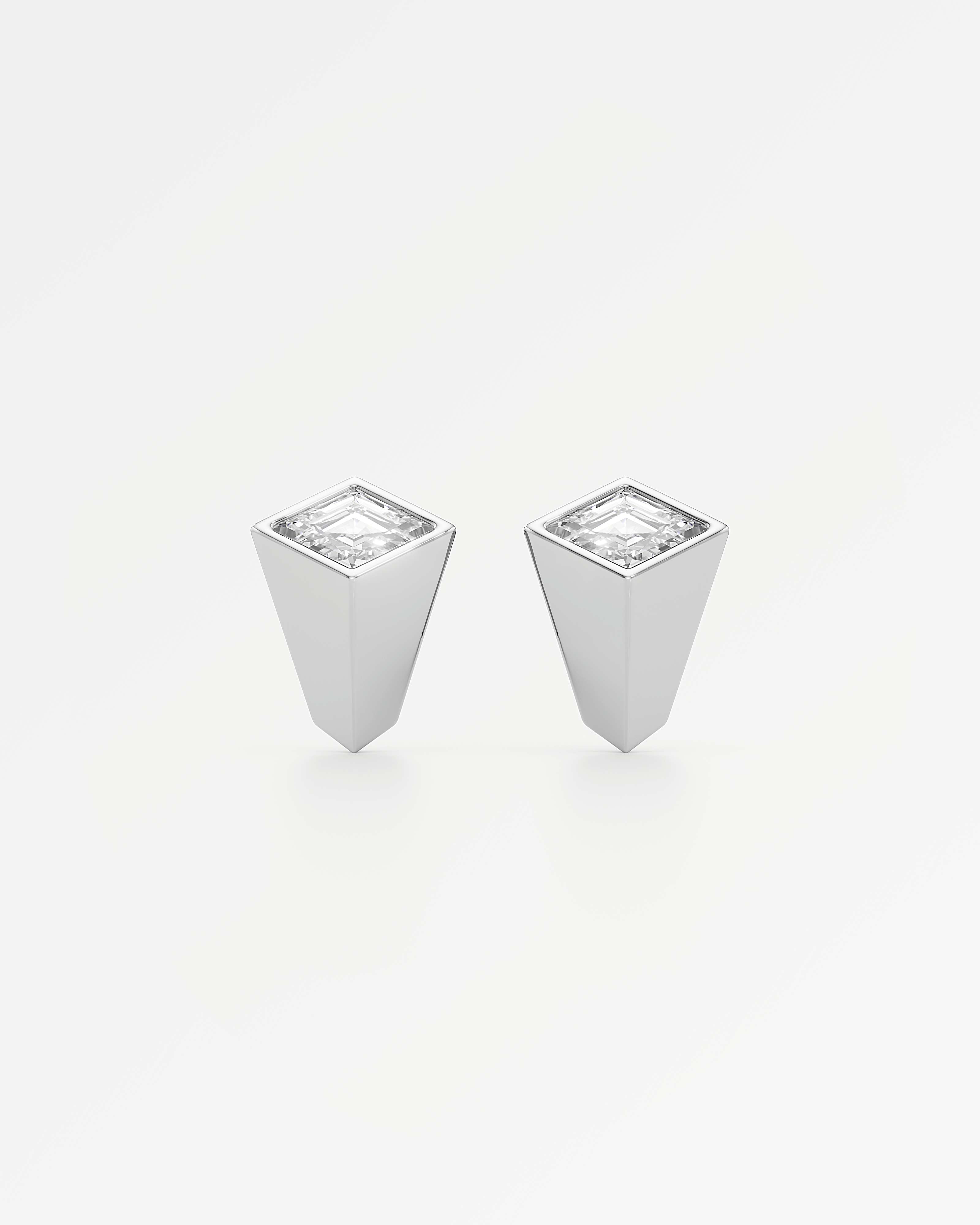AM To Beyond Speigl Stud Diamond Earrings, in 18K White Gold (0.86 ctw)