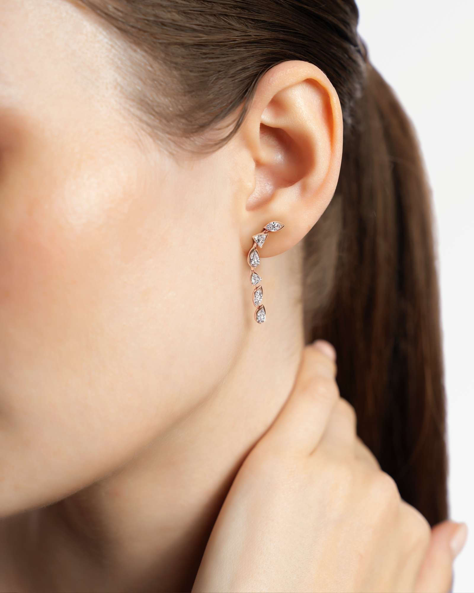 Pinnacle Falasé Diamond Earrings, In 14K Rose Gold (2.28 ctw)