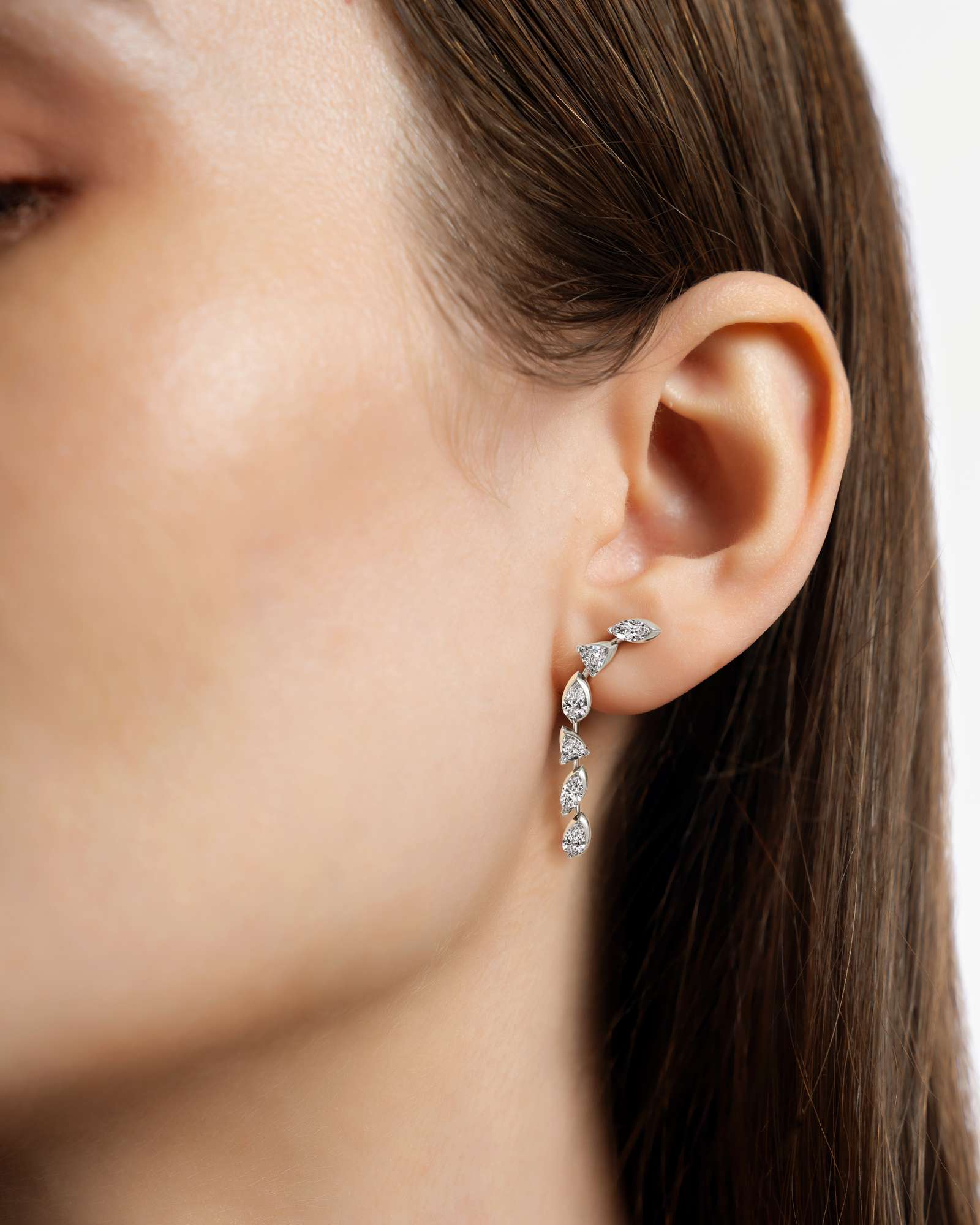 Pinnacle Falasé Diamond Earrings, In 14K White Gold (2.28 ctw)