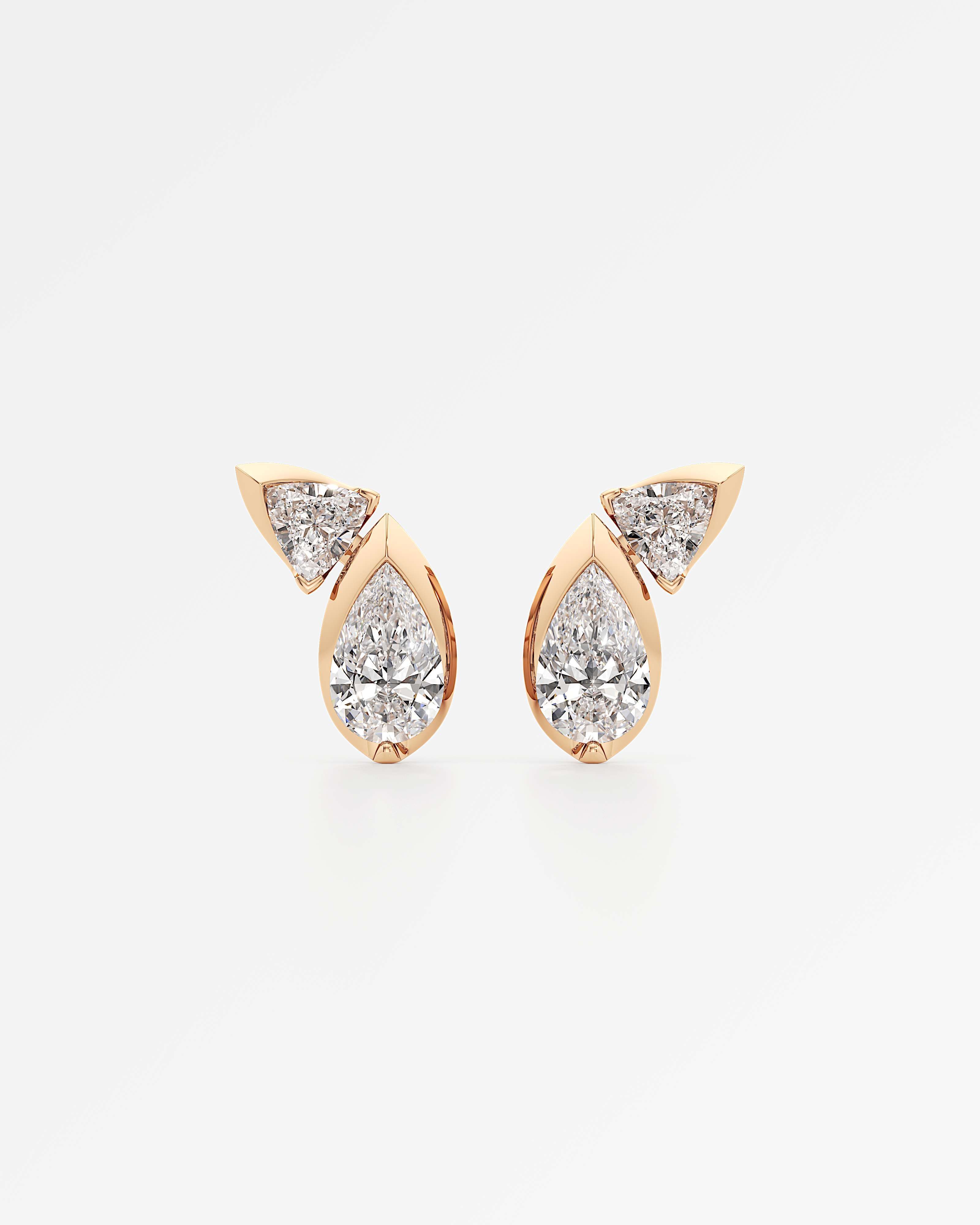 Pinnacle Levenne Diamond Stud Earrings, In 14K Rose Gold (1.64 ctw)