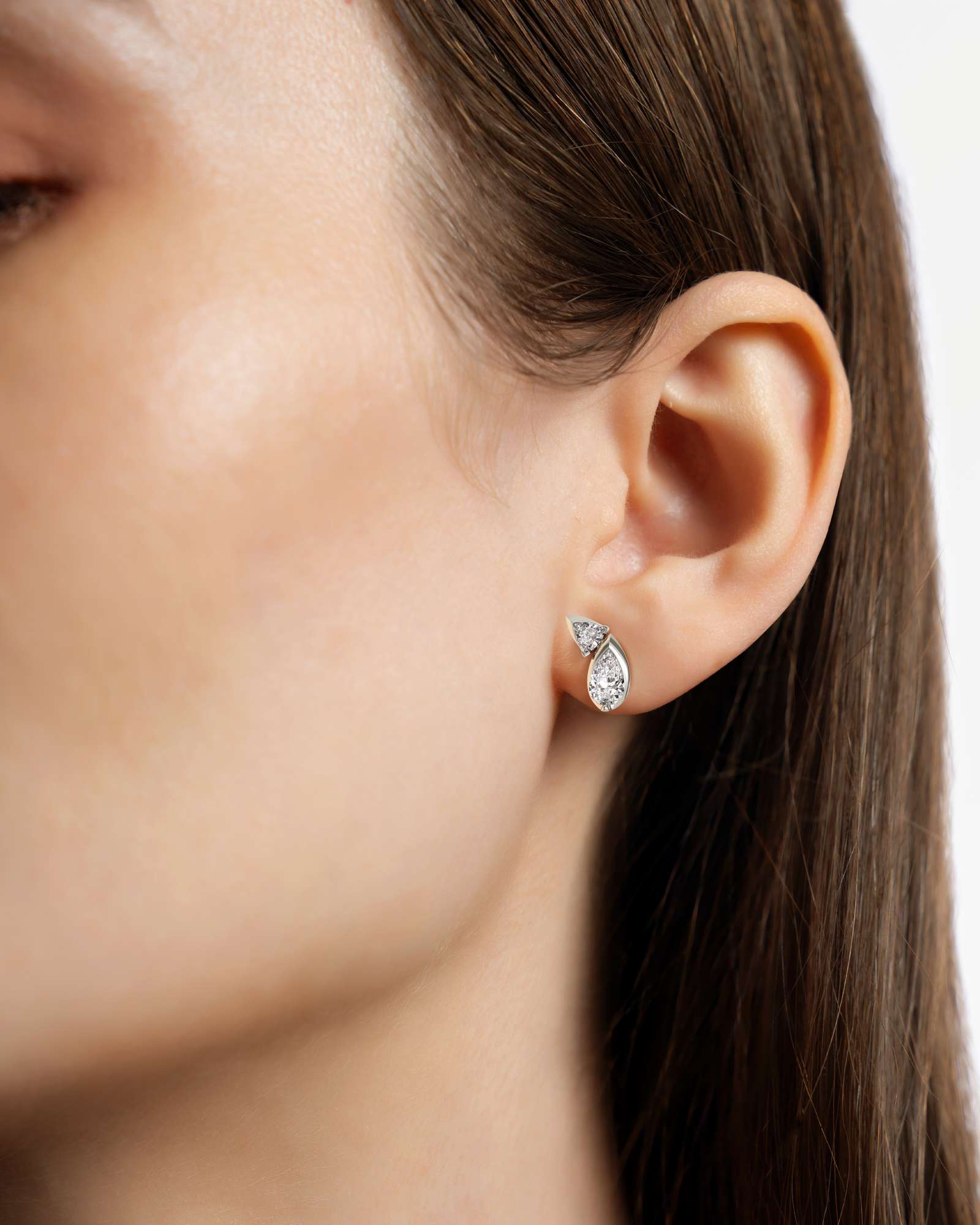 Pinnacle Levenne Diamond Stud Earrings, In 14K White Gold (1.64 ctw)