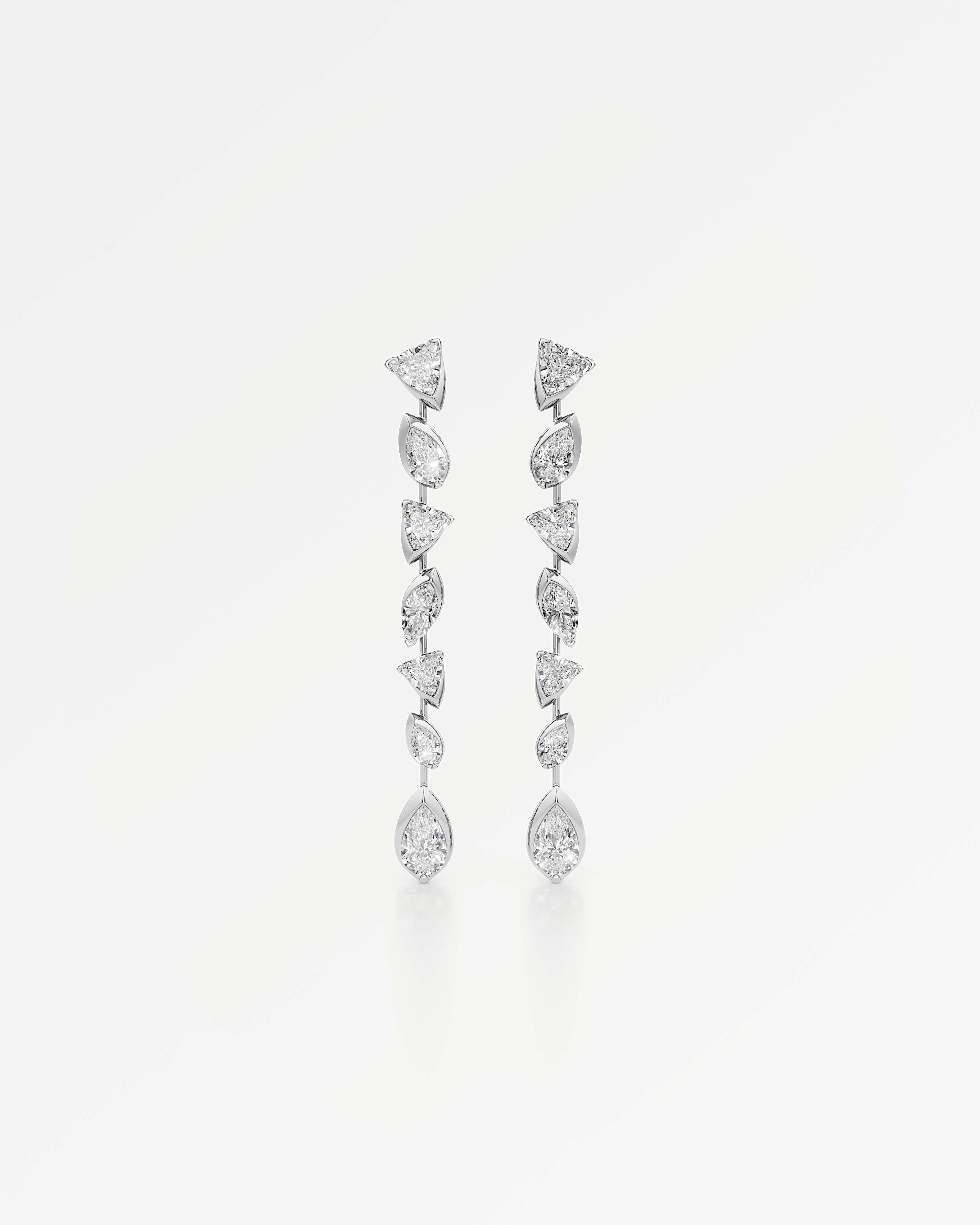 Pinnacle Araté Diamond Earrings, In 14K White Gold (3.95 ctw)