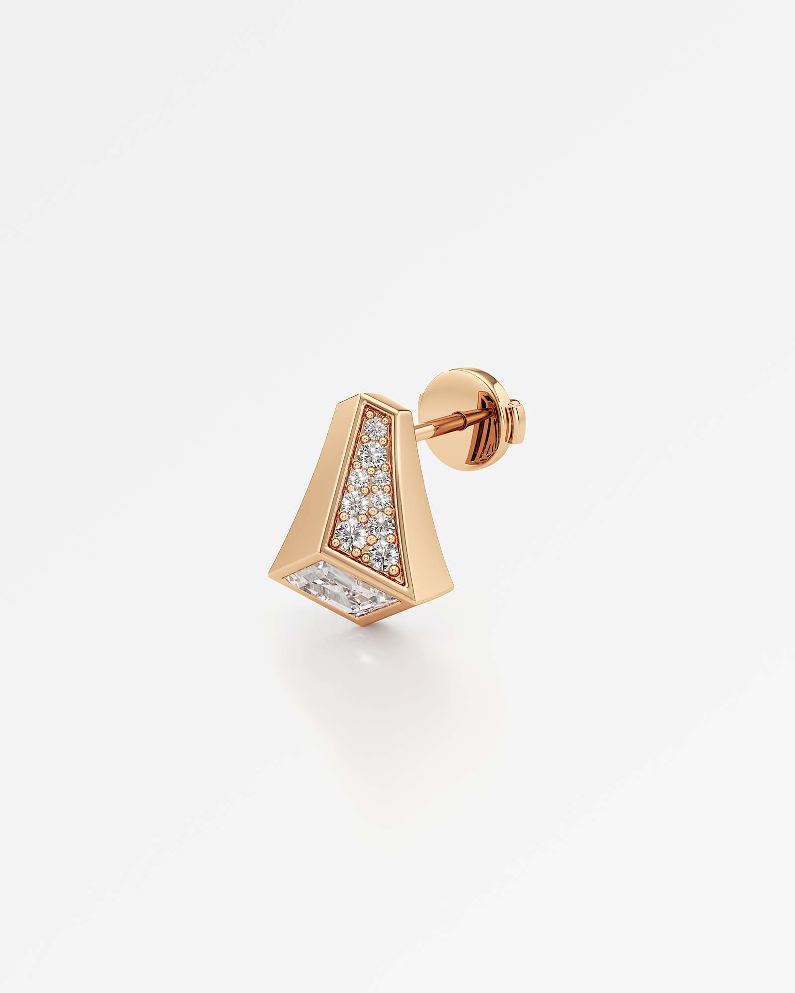 AM To Beyond Vertine Diamond Stud Earrings, In 14K Rose Gold (1.03 ctw)