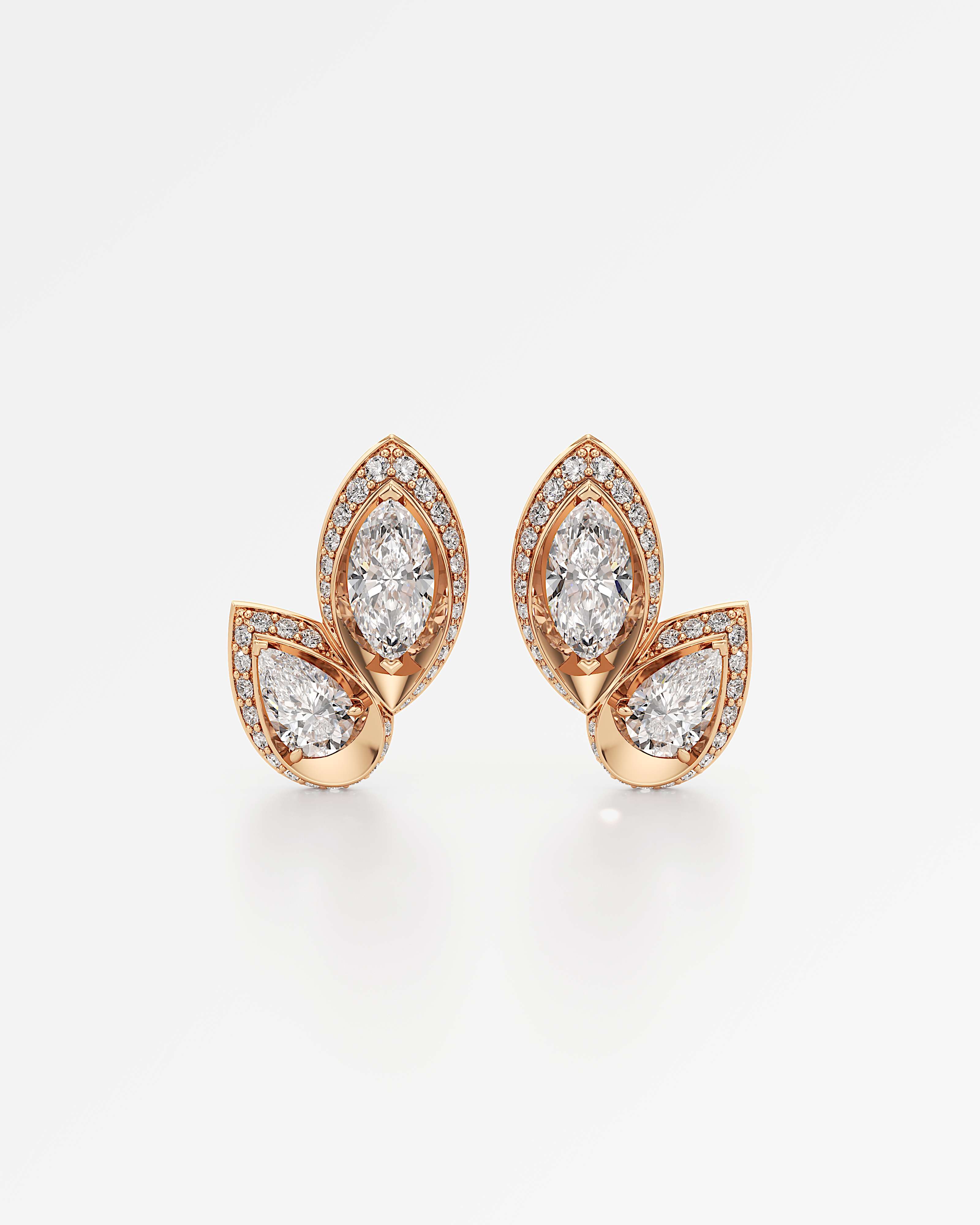 HELD Yinara Diamond Earrings, In 14K Rose Gold (3.12 ctw)