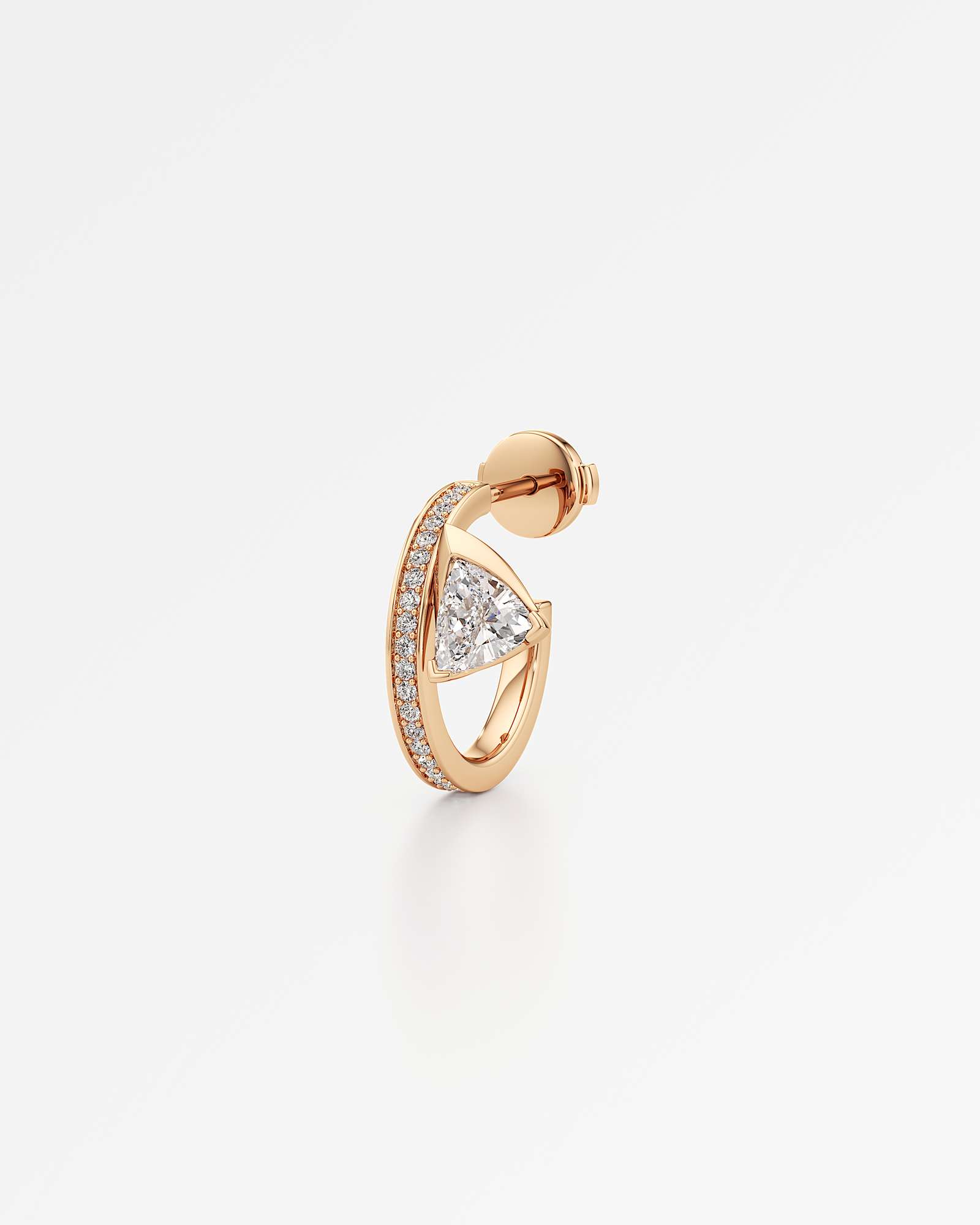 Pinnacle Ridelle Diamond Hoop Earrings, In 14K Rose Gold (1.20 ctw)