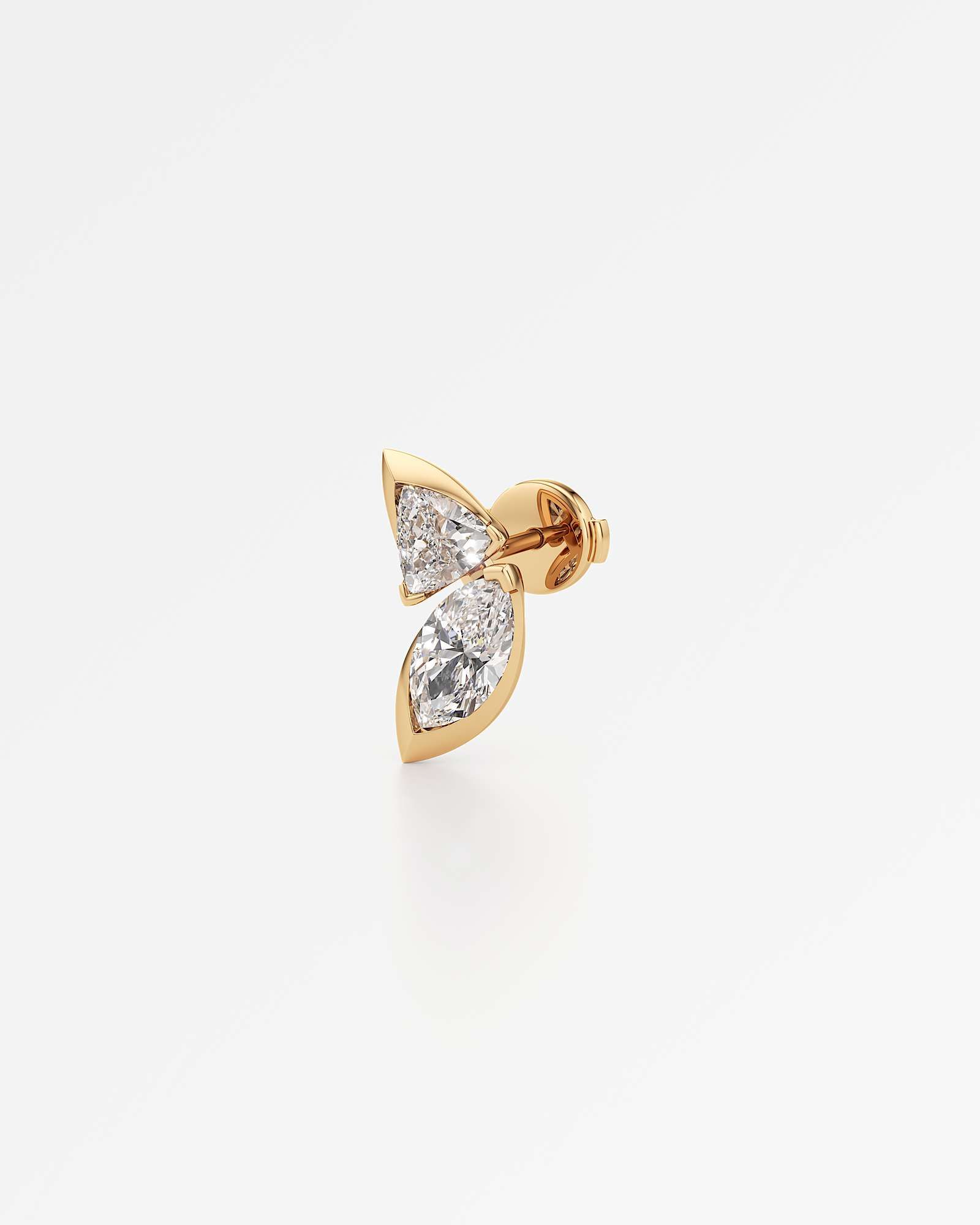 Pinnacle Levé Diamond Stud Earrings, In 14K Yellow Gold (1.80 ctw)