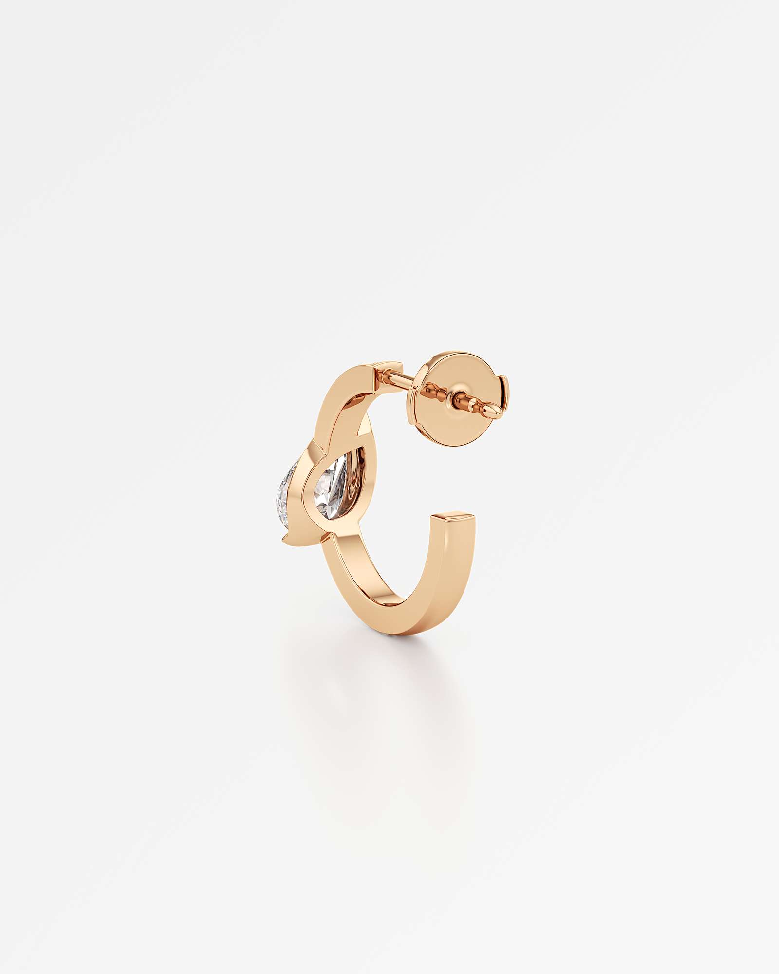 Pinnacle Ridaris Diamond Hoop Earrings, With 0.50 ct Pear Cut in 14K Rose Gold (1.14 ctw)