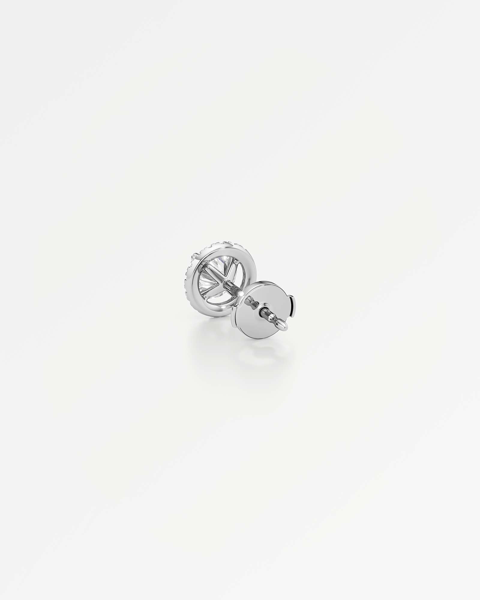 Verve Faye Diamond Stud Earrings, With 0.50 ct Round Cut in 14K White Gold (1.18 ctw)