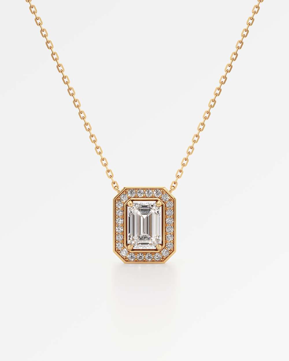 Celeste Diamond Halo Necklace