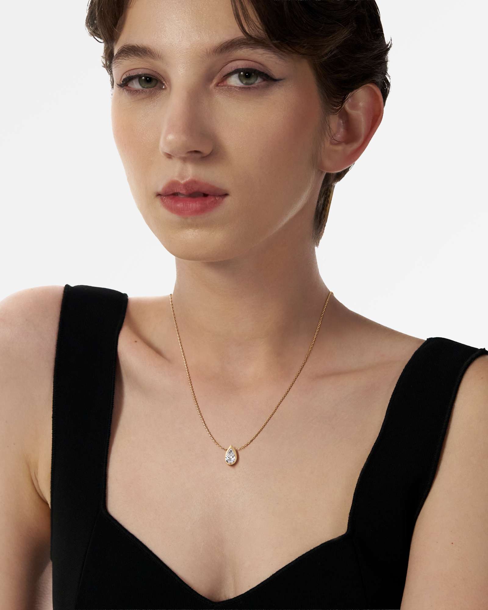 Pinnacle Apice Diamond Pendant, With Pear Cut in 14K Yellow Gold (1.00 ctw)