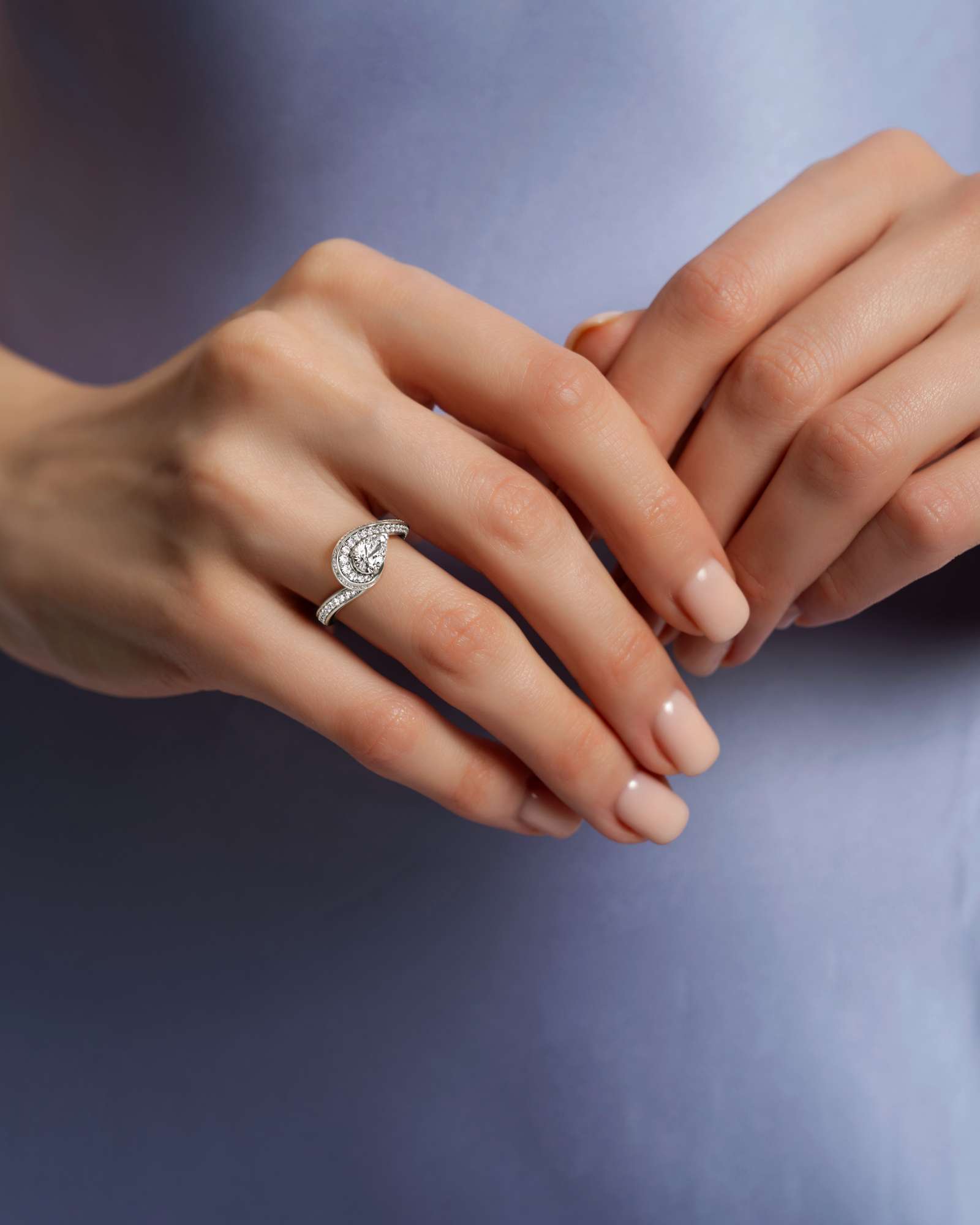 You Alizé Diamond Engagement Ring, With 0.75 ct Pear Cut in 14K White Gold (1.29 ctw)
