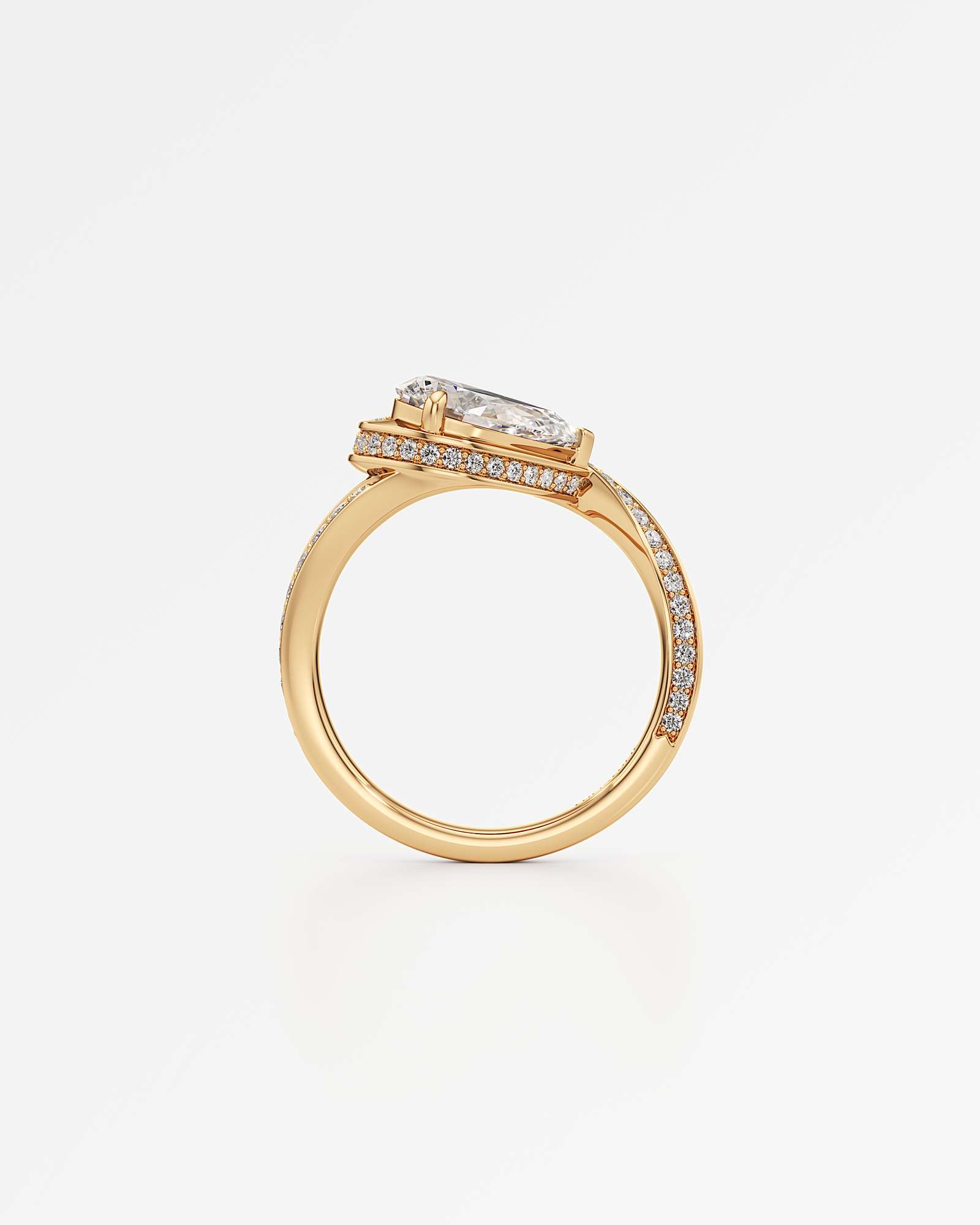 You Alizé Diamond Engagement Ring, With 1.50 ct Pear Cut in 14K Yellow Gold (2.11 ctw)