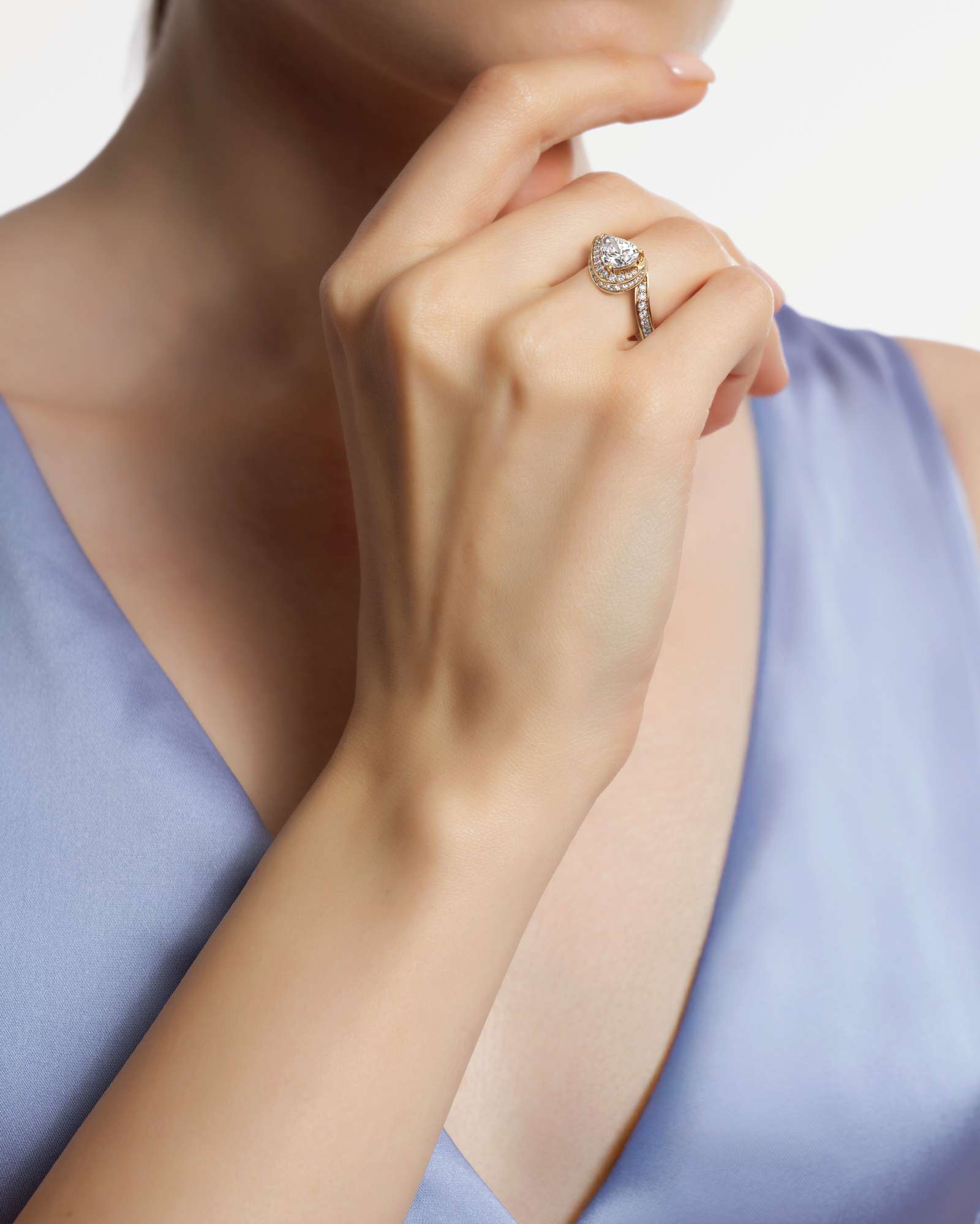 You Alizé Diamond Engagement Ring, With 1.50 ct Pear Cut in 14K Yellow Gold (2.11 ctw)