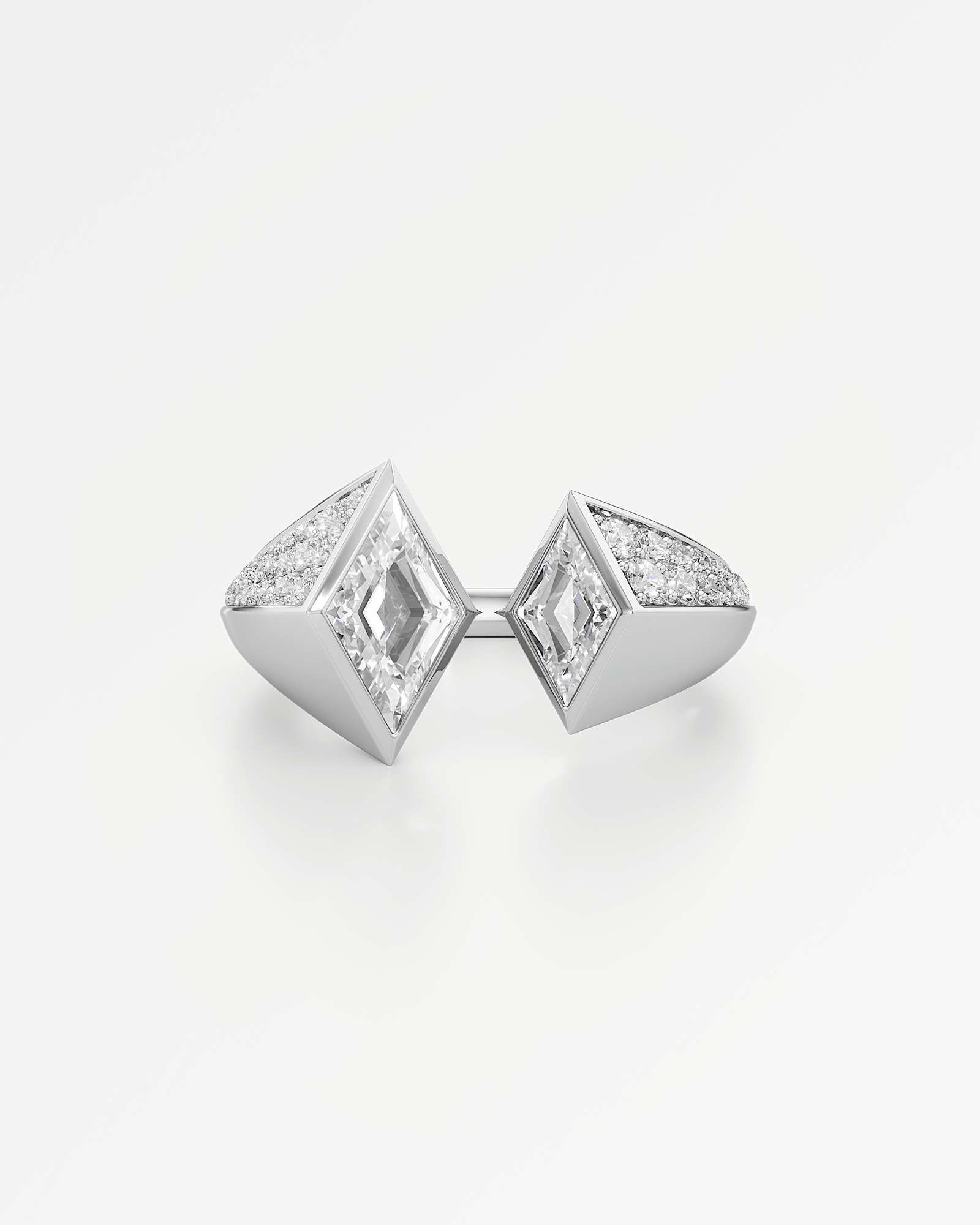 AM To Beyond Vértice Pavé Diamond Ring, in 18K White Gold (1.83 ctw)