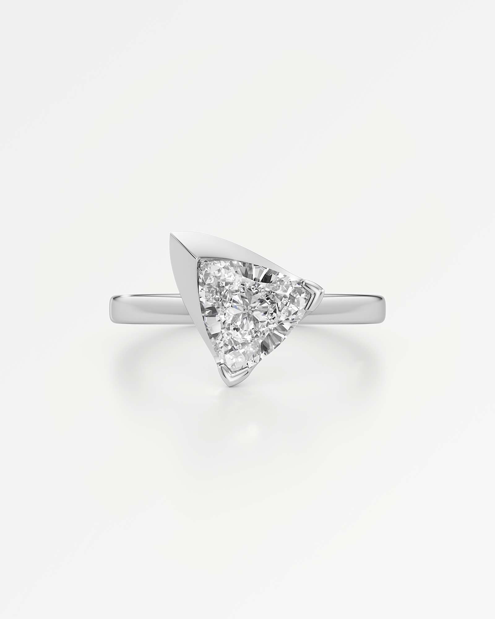 Pinnacle Apitris Diamond Ring, With Trillion Cut in 14K White Gold (1.50 ctw)