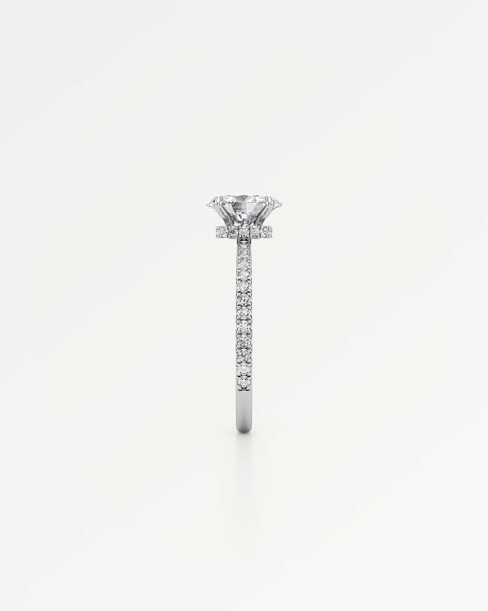 Verve Evelyn Diamond Engagement Ring, With 1.00 ct Oval Cut in 14K White Gold (1.33 ctw)