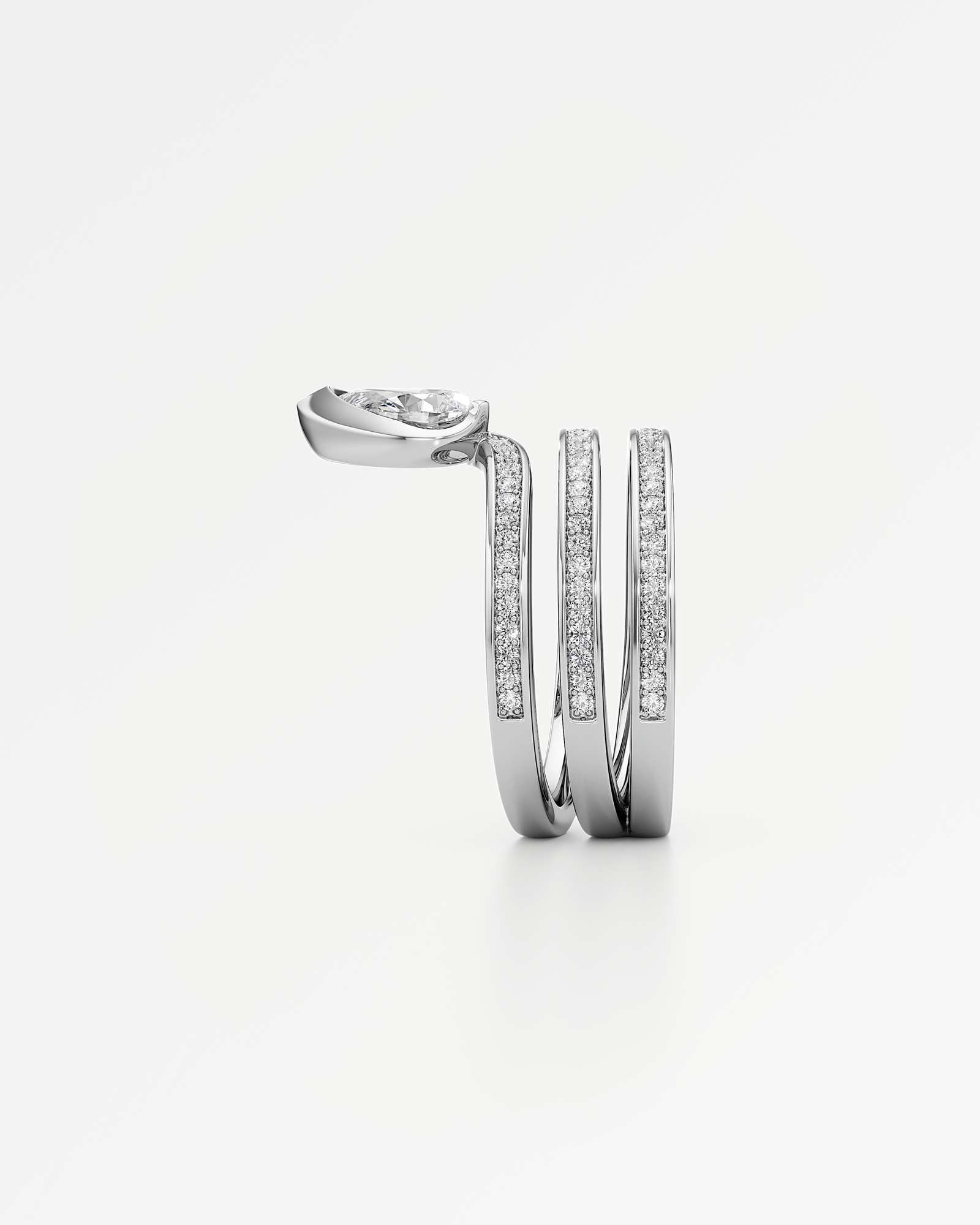 Pinnacle Serrelith Diamond Ring, In 14K White Gold (1.12 ctw)