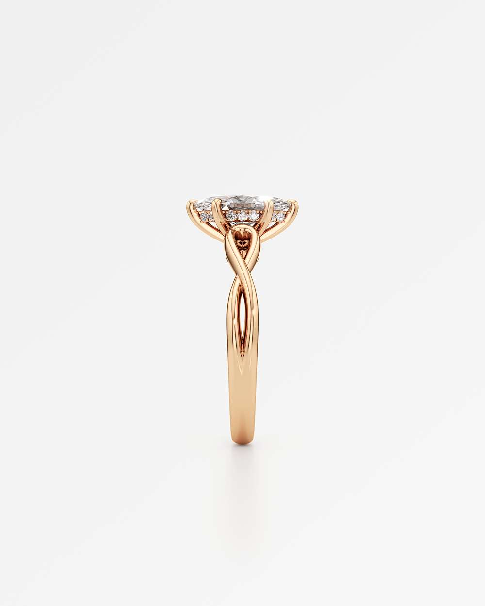 Amelia Hidden Halo Diamond Engagement Ring