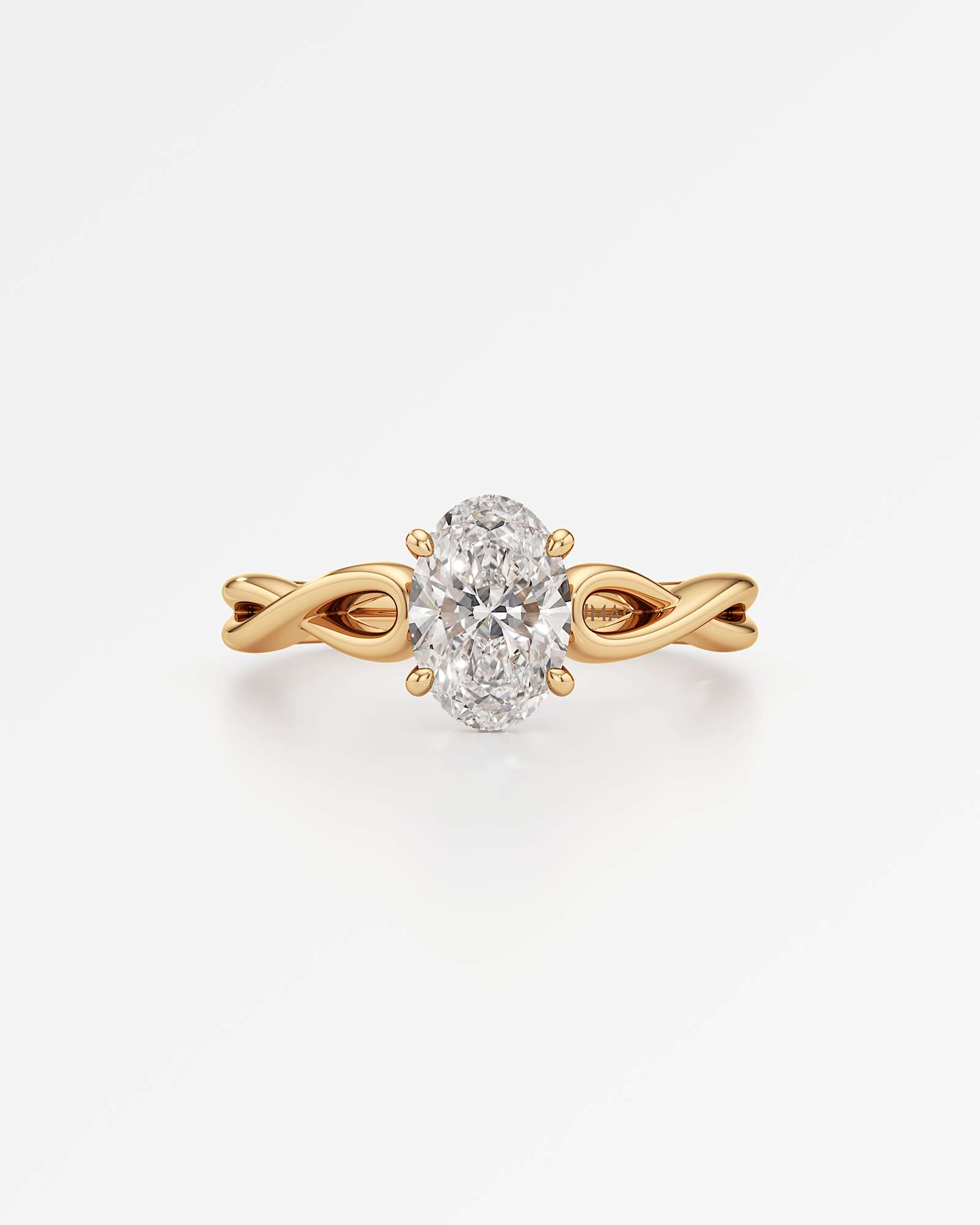 Verve Amelia Hidden Halo Diamond Engagement Ring, With 1.00 ct Oval Cut in 14K Yellow Gold (1.07 ctw)