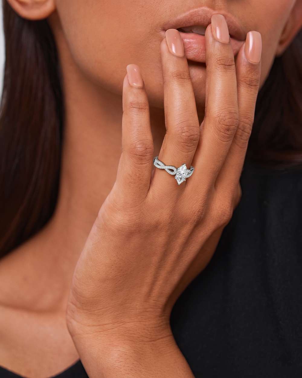 Alessia Hidden Halo Diamond Engagement Ring