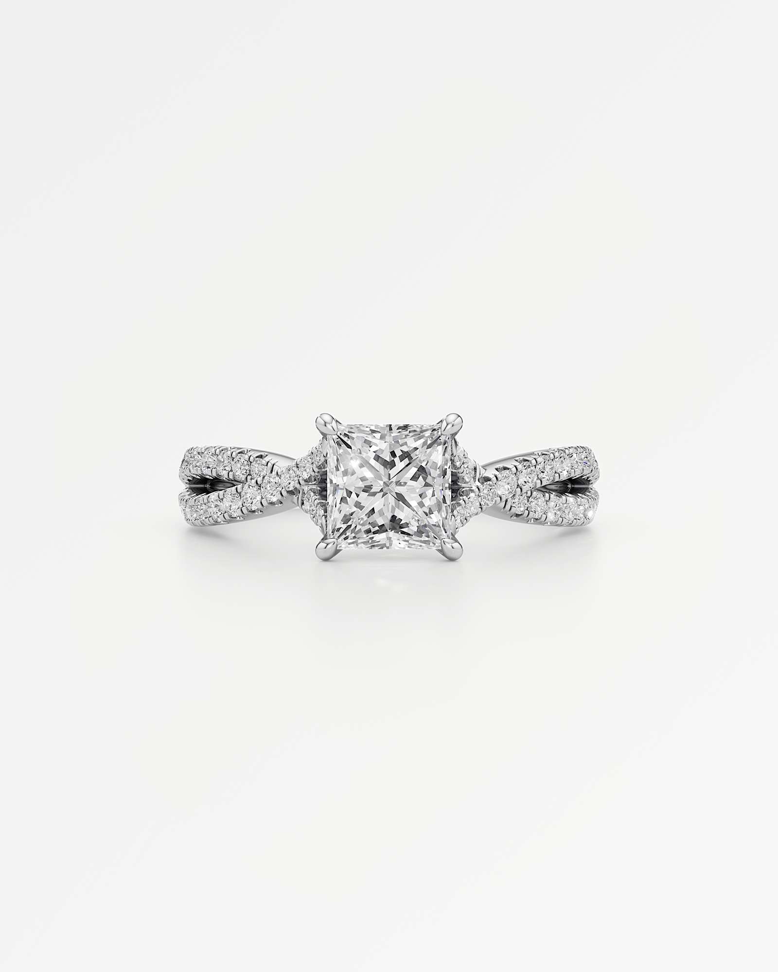 Verve Arabella Solitaire Diamond Engagement Ring, With 1.00 ct Princess Cut in 14K White Gold (1.37 ctw)