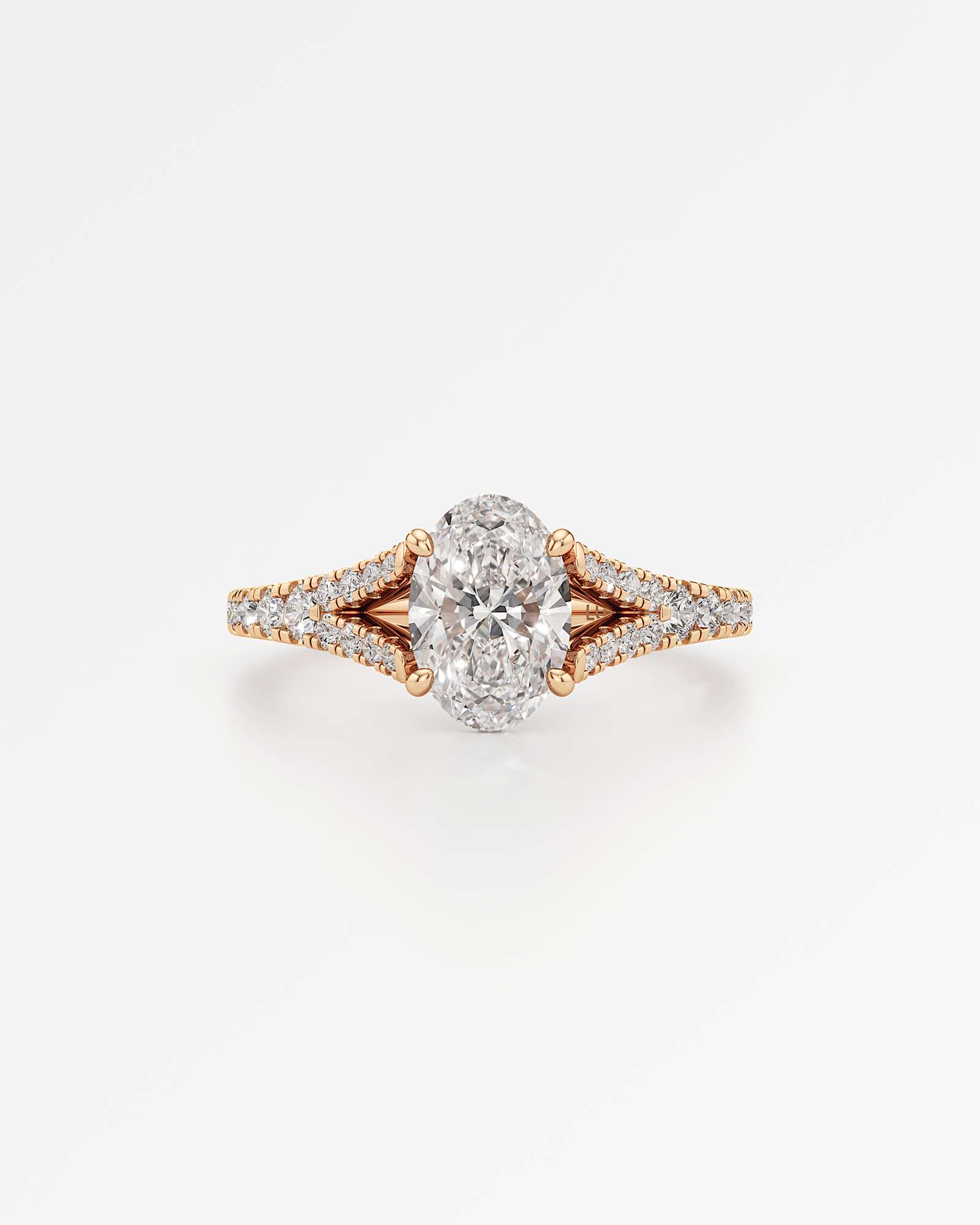 Verve Marisol Hidden Halo Diamond Engagement Ring, With 1.00 ct Oval Cut in 14K Rose Gold (1.48 ctw)
