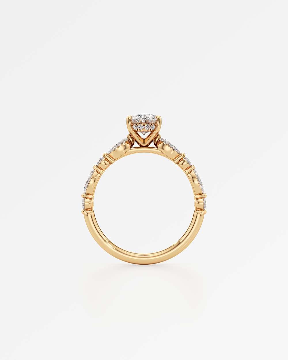Zolaine Hidden Halo Diamond Engagement Ring
